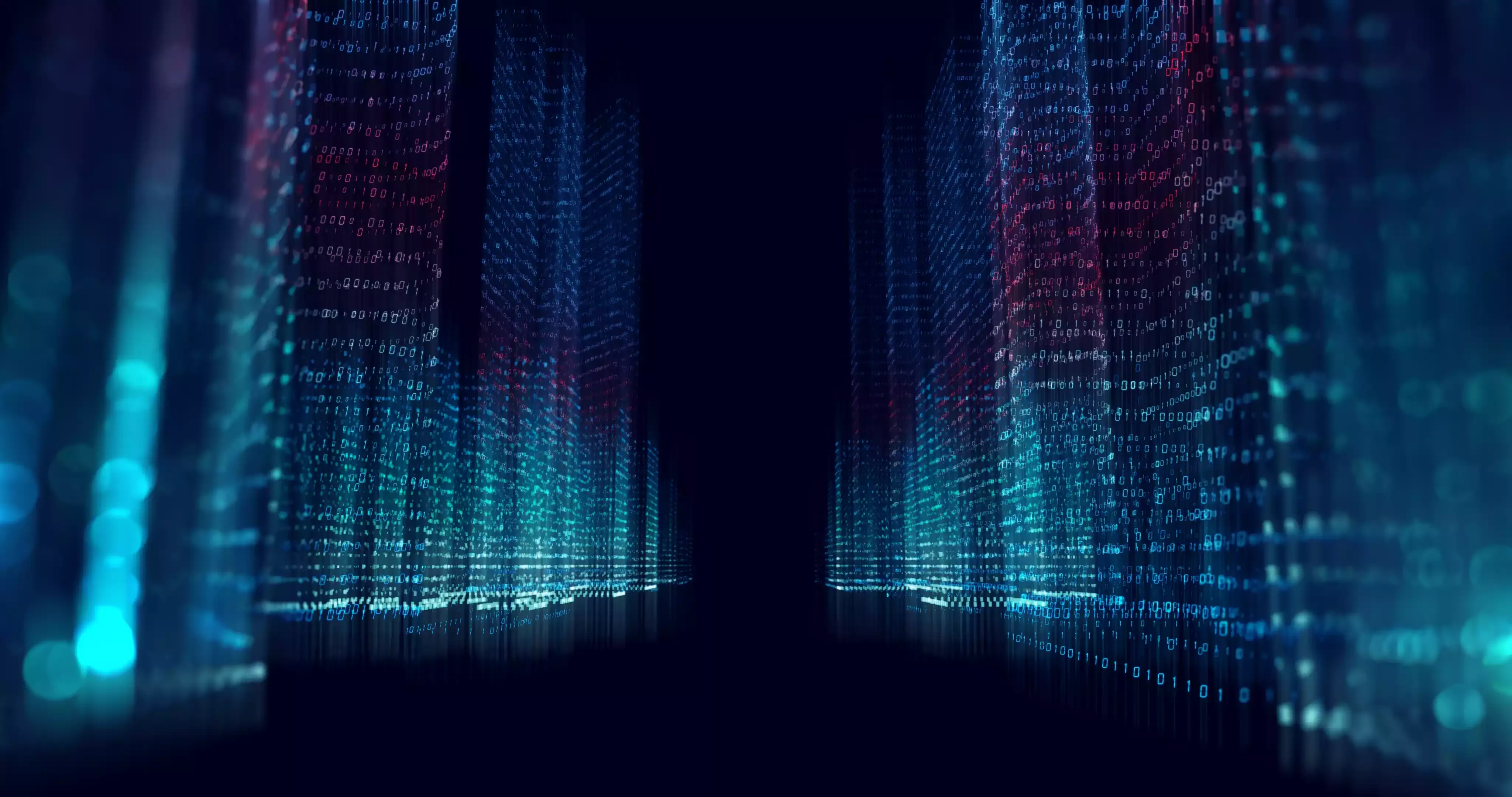 Säulen aus Datenpunkten die zentral durch Abwesenheit einen Durchgang bilden.